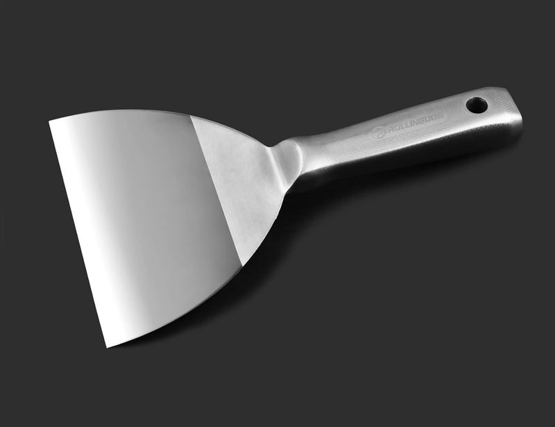 Rolling Dog 6 inch Putty Knife - 420 Stainless Steel Spackle Knife Drywall Knife One Piece Mirror Polished Blade for Scraping Paint, Taping - Image 1